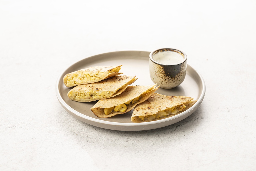 Gluten-free Egg Quesadilla and cheese cream