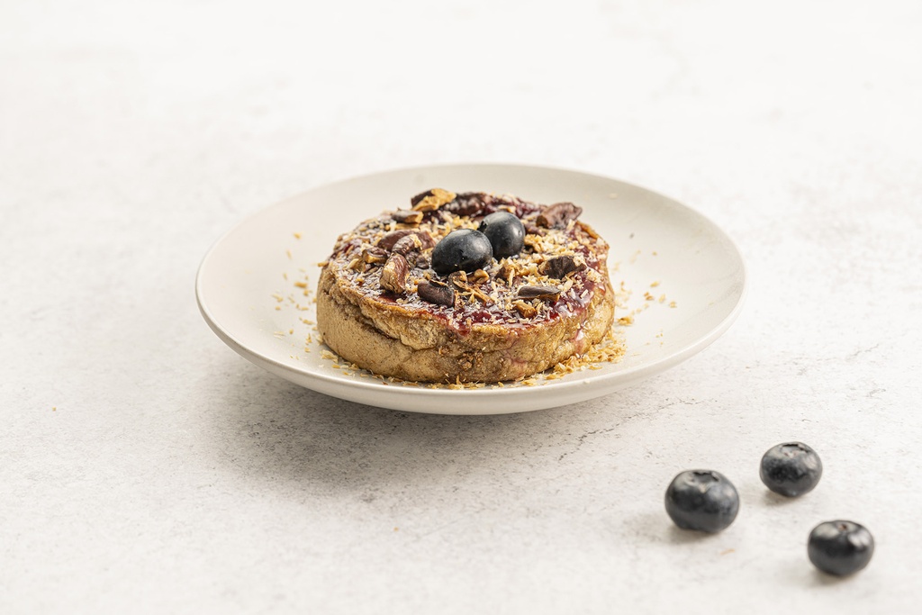 French Toast With Pecan and Blueberry