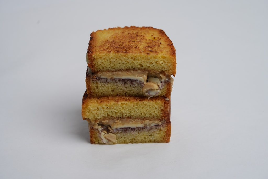 Keto Homemade Peanut Butter with Blueberry Jam Sandwich