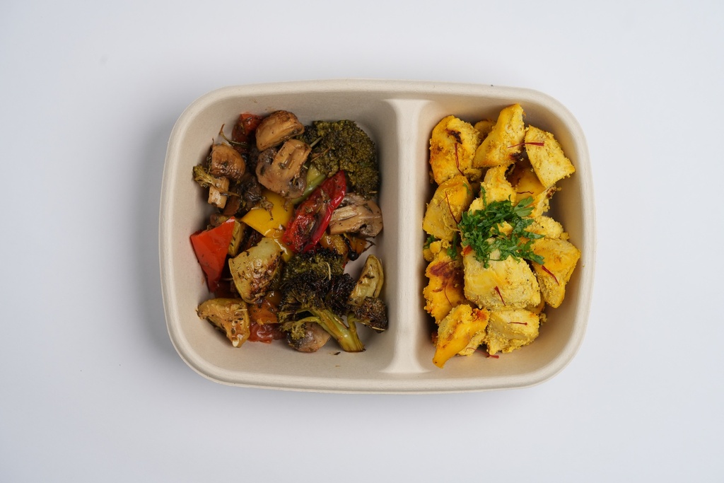 Keto Creamy Saffron Tikka with Roasted Vegetables