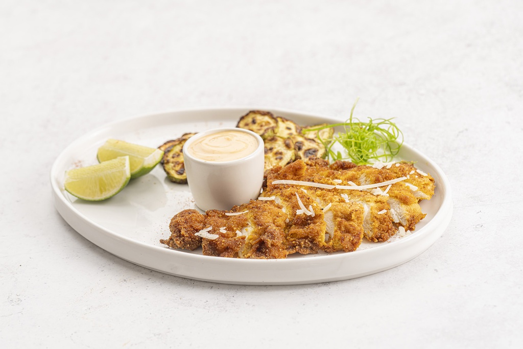 Fried Chicken with Zucchini Chips