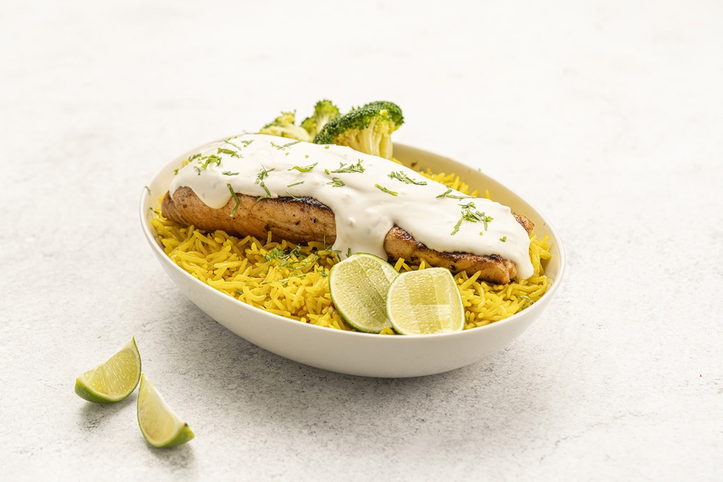 Creamy Lemon Salmon with Rice
