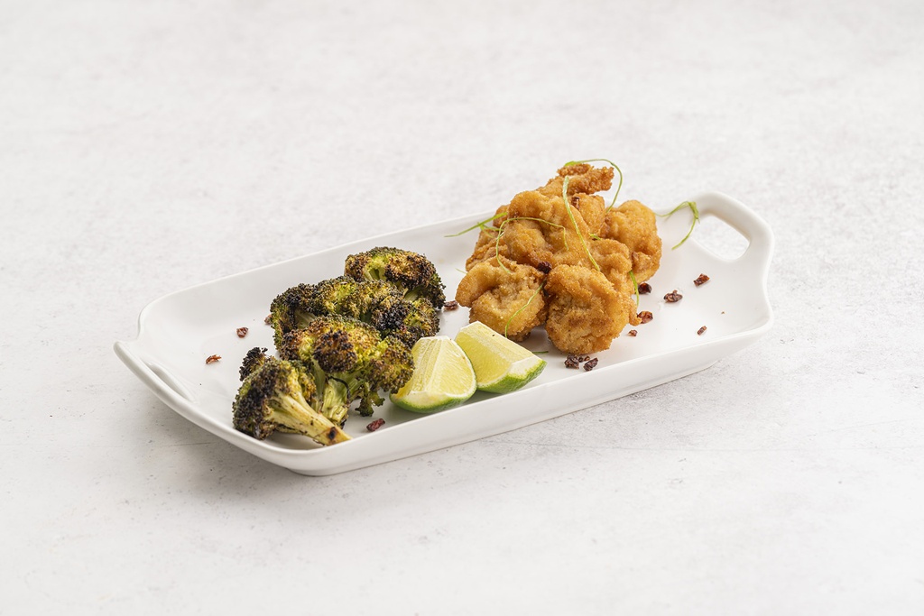 Crispy Shrimp with Broccoli Sticks