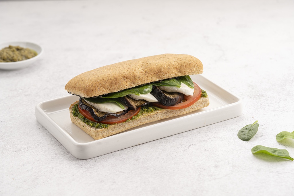 Fresh Mozzarella Sandwich with Eggplant Panini