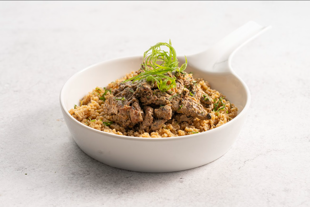 Beef With Mashed Cauliflower Risotto Bowl