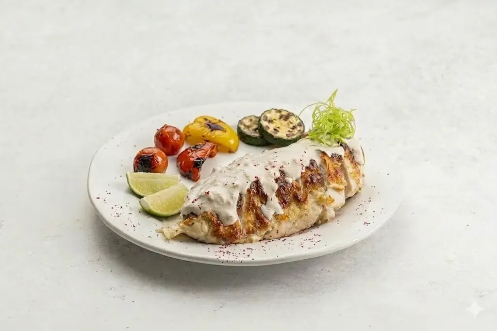 Stuffed Chicken with veg